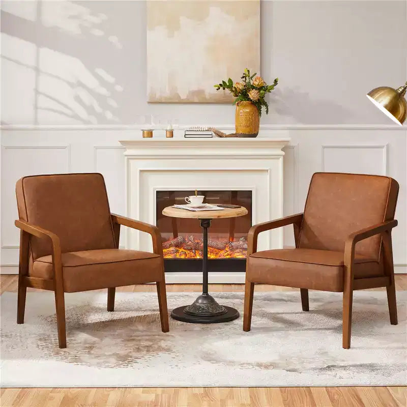 Yaheetech Set of 2 Extra-Wide Faux Leather Lounge Chair