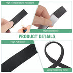 Unique Bargains High Temp Self Stick Heat Resistant BBQ Gasket Tape Grill Gasket Black White 1 PC 0.8 x 0.2, 16.5FT