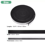 Unique Bargains High Temp Self Stick Heat Resistant BBQ Gasket Tape Grill Gasket Black White 1 PC 0.8 x 0.2, 16.5FT