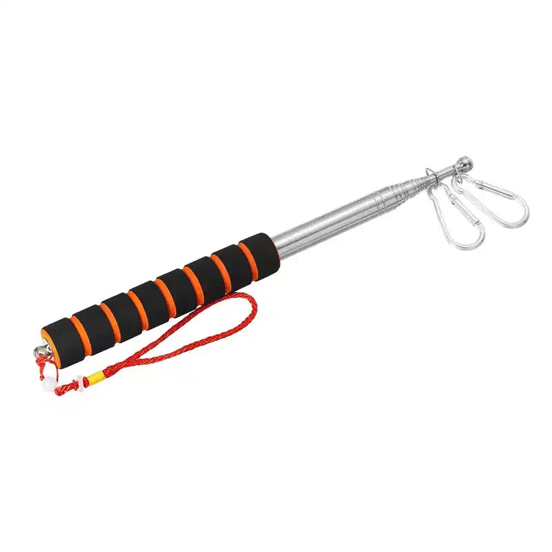 Unique Bargains Stainless Steel Plastic Portable Versatile Flag Pole 8.2 Feet Orange 1 Pc
