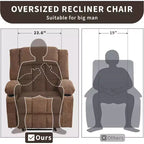 Heated Massage Recliner Chair  Oversized Rocker w/Remote, 3-Position Adjustable, Cup Holders & Lumbar Support for Big & Tall