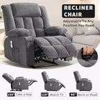 Heated Massage Recliner Chair  Oversized Rocker w/Remote, 3-Position Adjustable, Cup Holders & Lumbar Support for Big & Tall