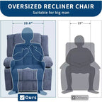 Heated Massage Recliner Chair  Oversized Rocker w/Remote, 3-Position Adjustable, Cup Holders & Lumbar Support for Big & Tall