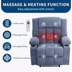 Heated Massage Recliner Chair  Oversized Rocker w/Remote, 3-Position Adjustable, Cup Holders & Lumbar Support for Big & Tall