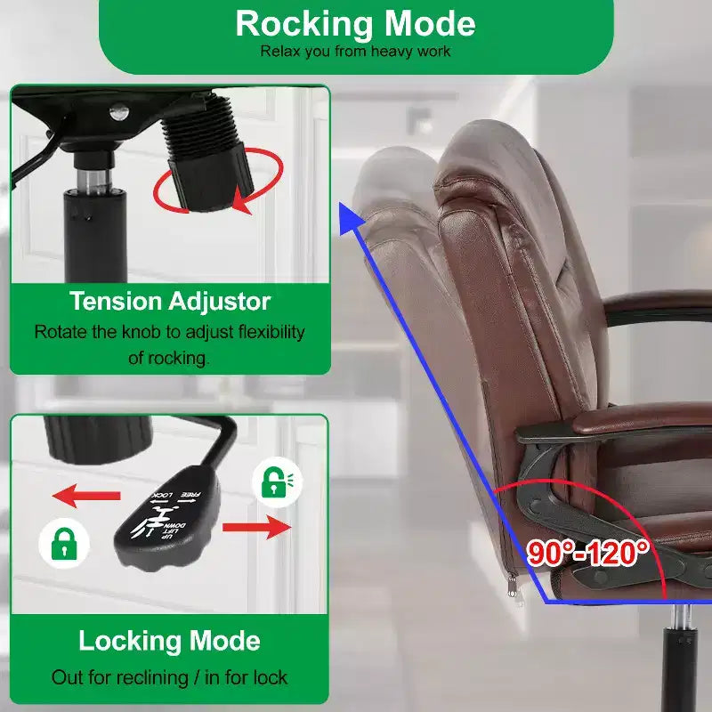 BestMassage Office Chair Executive Chair with Breathable PU Leather Rolling Casters