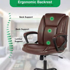 BestMassage Office Chair Executive Chair with Breathable PU Leather Rolling Casters