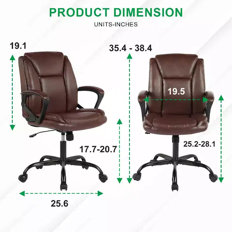 BestMassage Office Chair Executive Chair with Breathable PU Leather Rolling Casters