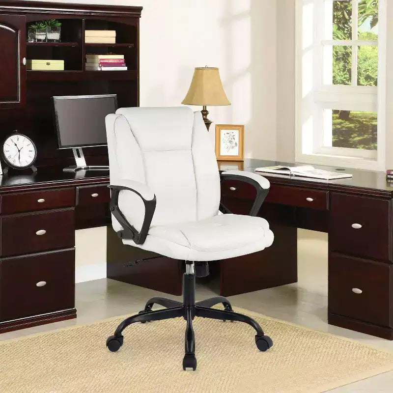 BestMassage Office Chair Executive Chair with Breathable PU Leather Rolling Casters