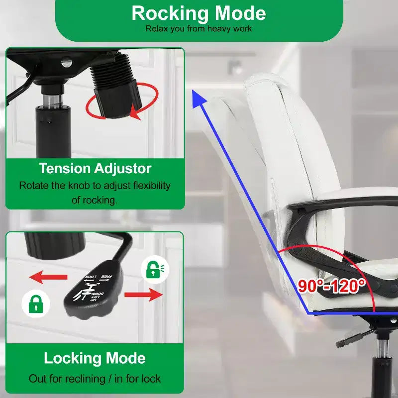 BestMassage Office Chair Executive Chair with Breathable PU Leather Rolling Casters