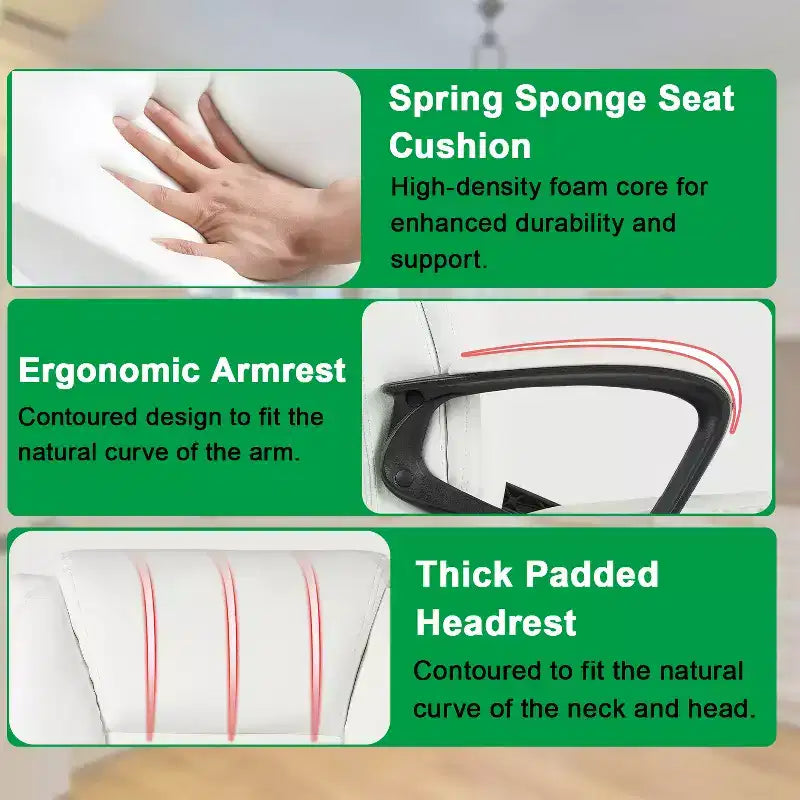 BestMassage Office Chair Executive Chair with Breathable PU Leather Rolling Casters
