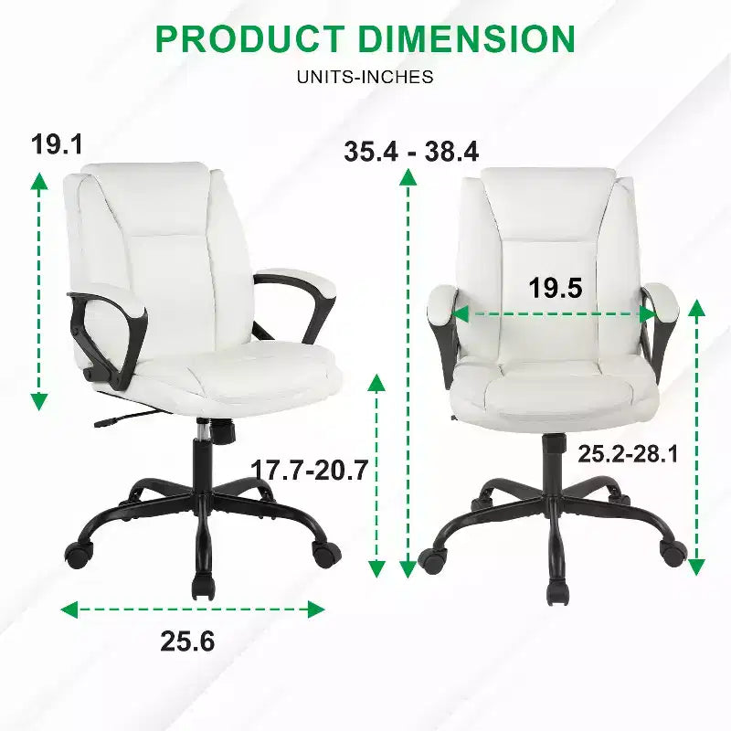 BestMassage Office Chair Executive Chair with Breathable PU Leather Rolling Casters