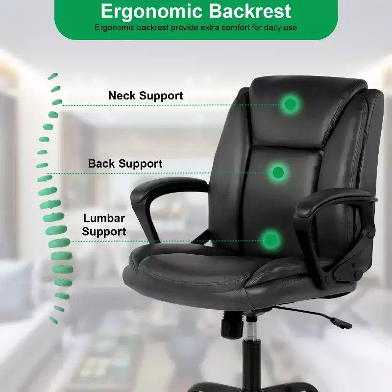 BestMassage Office Chair Executive Chair with Breathable PU Leather Rolling Casters