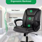 BestMassage Office Chair Executive Chair with Breathable PU Leather Rolling Casters