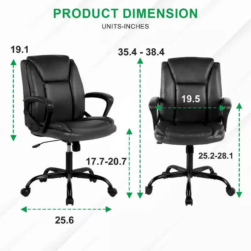 BestMassage Office Chair Executive Chair with Breathable PU Leather Rolling Casters