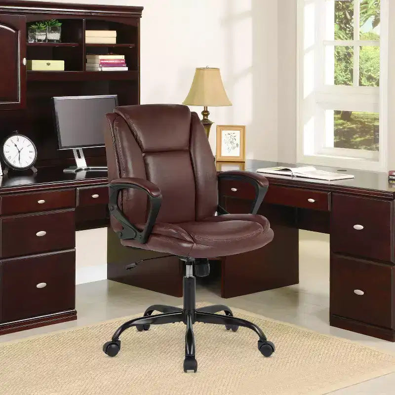 BestMassage Office Chair Executive Chair with Breathable PU Leather Rolling Casters