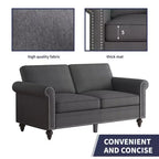 Mjkone Modern 2-Seater Sofa Couches with Solid Wood Frame and 4 Gourd Shapes Legs For Living Room
