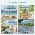LAGarden Our Beach Portable Umbrella for Sand Beech Wood Pole Carry Bag