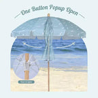 LAGarden Our Beach Portable Umbrella for Sand Beech Wood Pole Carry Bag