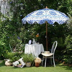 LAGarden Our Beach Portable Umbrella for Sand Beech Wood Pole Carry Bag