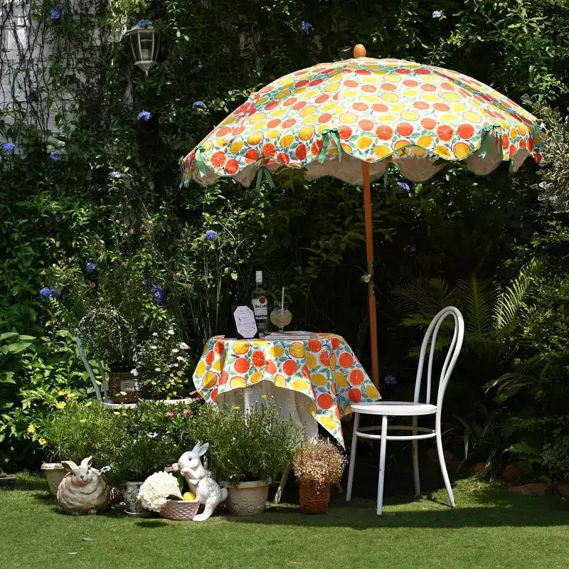LAGarden Our Beach Portable Umbrella for Sand Beech Wood Pole Carry Bag