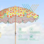 LAGarden Our Beach Portable Umbrella for Sand Beech Wood Pole Carry Bag