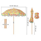 LAGarden Our Beach Portable Umbrella for Sand Beech Wood Pole Carry Bag