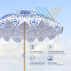 LAGarden Our Beach Portable Umbrella for Sand Beech Wood Pole Carry Bag