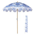 LAGarden Our Beach Portable Umbrella for Sand Beech Wood Pole Carry Bag