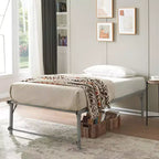 Kings Brand Furniture Twin Size Metal Pop up Trundle Day Bed Frame with Wheels- Sturdy and Elegant Space-Saving Solution