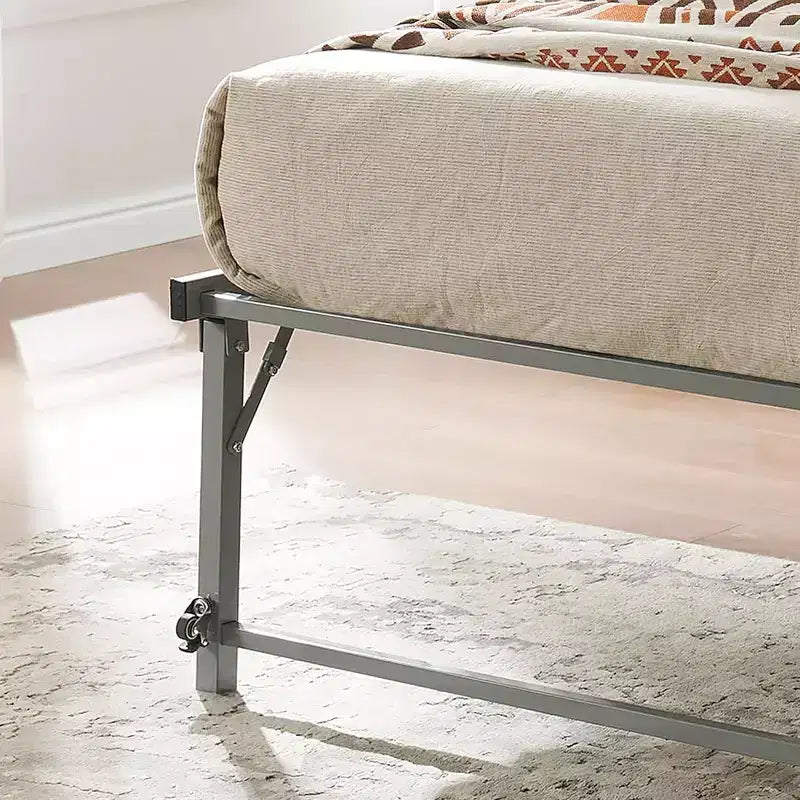 Kings Brand Furniture Twin Size Metal Pop up Trundle Day Bed Frame with Wheels- Sturdy and Elegant Space-Saving Solution