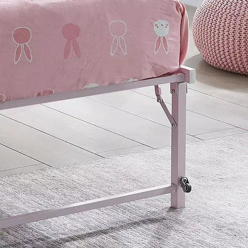Kings Brand Furniture Twin Size Metal Pop up Trundle Day Bed Frame with Wheels- Sturdy and Elegant Space-Saving Solution