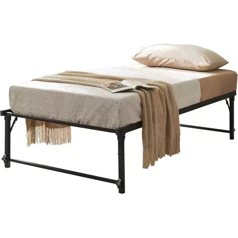Kings Brand Furniture Twin Size Metal Pop up Trundle Day Bed Frame with Wheels- Sturdy and Elegant Space-Saving Solution