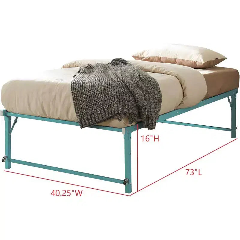 Kings Brand Furniture Twin Size Metal Pop up Trundle Day Bed Frame with Wheels- Sturdy and Elegant Space-Saving Solution