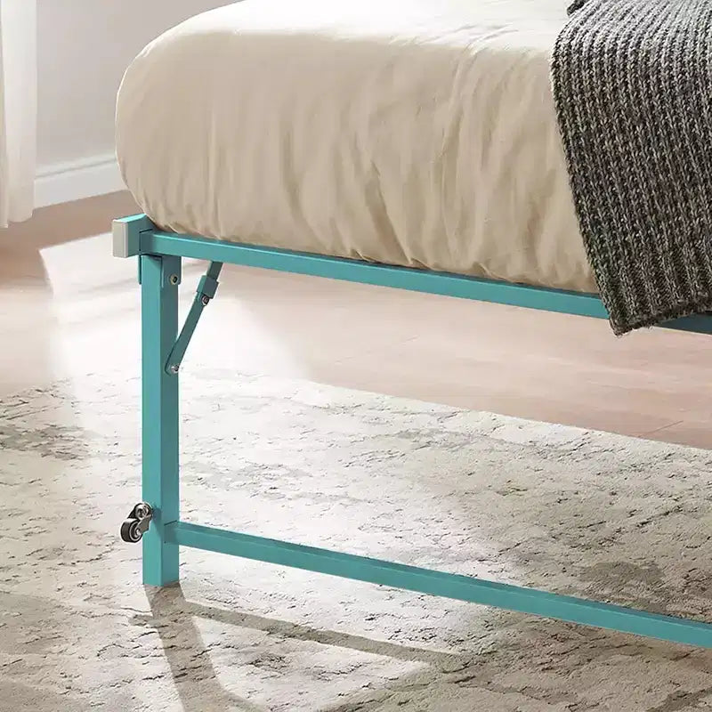 Kings Brand Furniture Twin Size Metal Pop up Trundle Day Bed Frame with Wheels- Sturdy and Elegant Space-Saving Solution