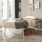 Kings Brand Furniture Twin Size Metal Pop up Trundle Day Bed Frame with Wheels- Sturdy and Elegant Space-Saving Solution