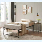 Kings Brand Furniture Twin Size Metal Pop up Trundle Day Bed Frame with Wheels- Sturdy and Elegant Space-Saving Solution