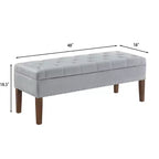 GDFStudio Peter Velvet Tufted Upholstered 48 Ottoman with Nail and Wood Legs