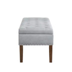 GDFStudio Peter Velvet Tufted Upholstered 48 Ottoman with Nail and Wood Legs