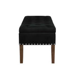 GDFStudio Peter Velvet Tufted Upholstered 48 Ottoman with Nail and Wood Legs
