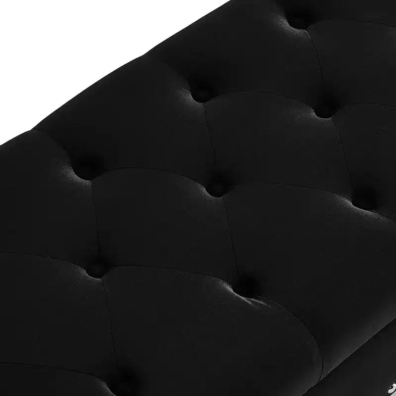 GDFStudio Peter Velvet Tufted Upholstered 48 Ottoman with Nail and Wood Legs
