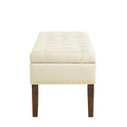GDFStudio Peter Velvet Tufted Upholstered 48 Ottoman with Nail and Wood Legs
