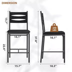 Bar Stools Set of 2/4, Faux Leather Bar Chair with Back, Thick Cushion, Upholstered Counter Height Bar Stools with Footrest for Kitchen Island