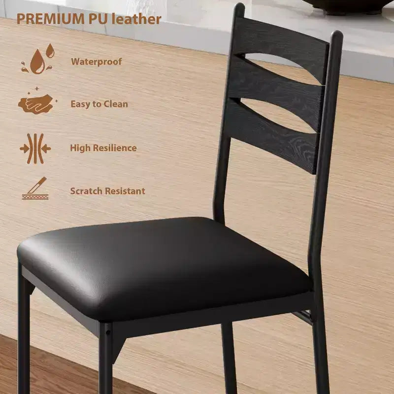 Bar Stools Set of 2/4, Faux Leather Bar Chair with Back, Thick Cushion, Upholstered Counter Height Bar Stools with Footrest for Kitchen Island