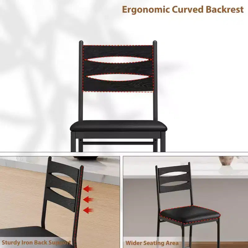 Bar Stools Set of 2/4, Faux Leather Bar Chair with Back, Thick Cushion, Upholstered Counter Height Bar Stools with Footrest for Kitchen Island