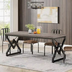 Lantine 62.99 Inch Executive Desk, Large Office Computer Desk with Extra Thick Wooden Tabletop and Metal Frame