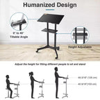 Yescom Portable Rolling Podium Mobile Standing Laptop Desk Presentation Lectern Office
