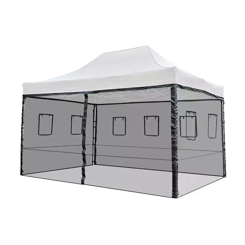 Instahibit 4 Mesh Sidewalls for 15x10 Ft Pop Up Canopy Tent with Windows Food Vendor Fair