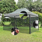Instahibit 4 Mesh Sidewalls for 15x10 Ft Pop Up Canopy Tent with Windows Food Vendor Fair