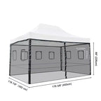 Instahibit 4 Mesh Sidewalls for 15x10 Ft Pop Up Canopy Tent with Windows Food Vendor Fair