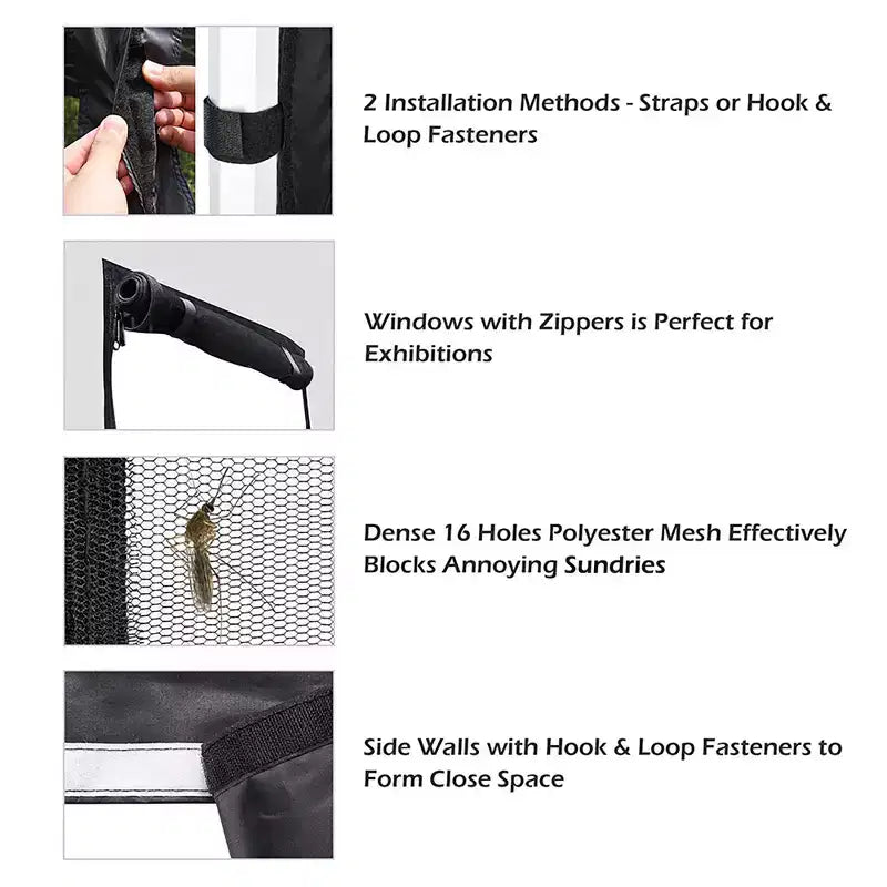 Instahibit 4 Mesh Sidewalls for 15x10 Ft Pop Up Canopy Tent with Windows Food Vendor Fair